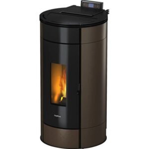 Freepoint Globe Pelletofen 10,5 kW – Stahl Braun mit Automatik und Fernbedienung