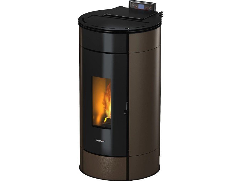 Freepoint Globe Pelletofen 10,5 kW – Stahl Braun mit Automatik und Fernbedienung – Bild 2
