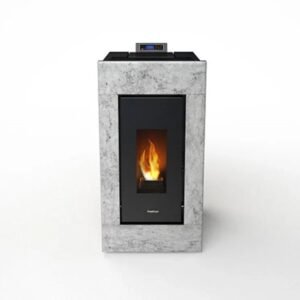 Freepoint Acce kompakter Pelletofen 7 kW – Naturstein-Optik, Automatik und Fernbedienung