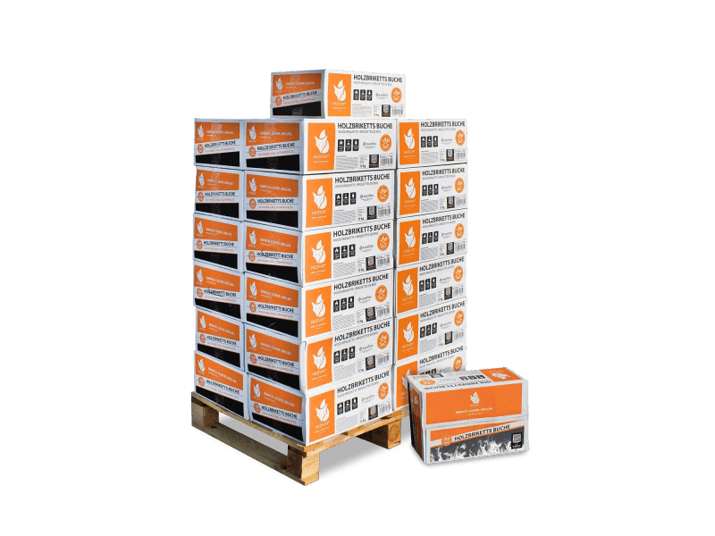 Heizfuxx Nestro M Holzbriketts aus Buche – 2 Kartons à 12 kg, insgesamt 24 kg, ohne chemische Bindemittel