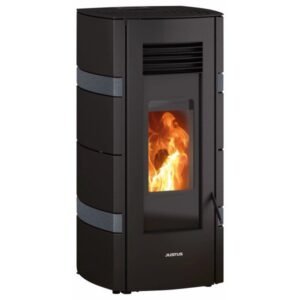Justus Sia Pelletofen 8 kW – Schwarz-Anthrazit, Vollautomatik und Fernbedienung