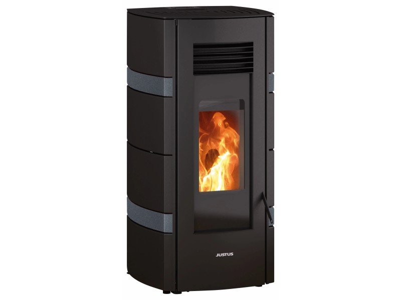 Justus Sia Pelletofen 8 kW – Schwarz-Anthrazit, Vollautomatik und Fernbedienung