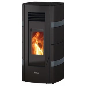 Justus Sia Pelletofen 8 kW – Schwarz-Anthrazit, Vollautomatik und Fernbedienung