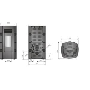 Justus Sia Pelletofen 8 kW – Schwarz-Anthrazit, Vollautomatik und Fernbedienung