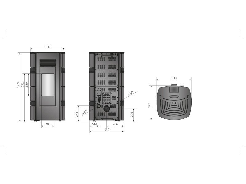 Justus Sia Pelletofen 8 kW – Schwarz-Anthrazit, Vollautomatik und Fernbedienung – Bild 4
