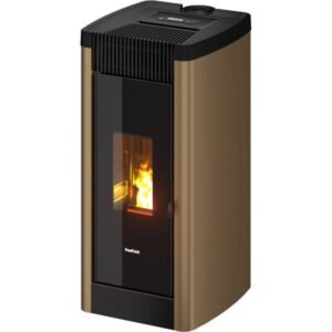 Freepoint STEE Pelletofen 8,5 kW – Bronze, raumluftunabhängig mit Automatik und WLAN
