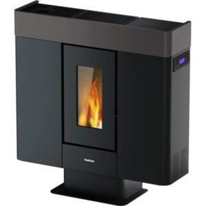 Freepoint Moon Pelletofen 10 kW – Bordeaux, extra flach mit WLAN-Steuerung und Automatik