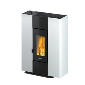 Freepoint Roxy Stand extra flacher Pelletofen 7 kW – Weiß, raumluftunabhängig mit Fernbedienung – Bild 5