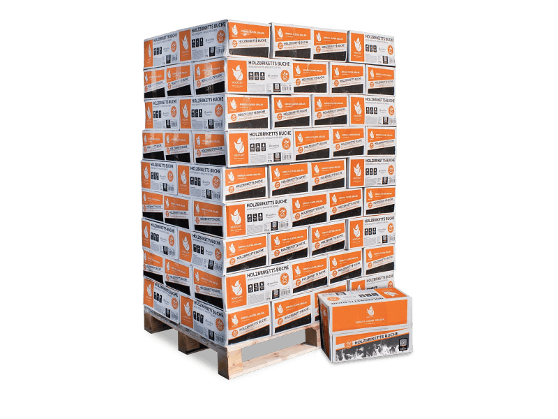 Heizfuxx Nestro M Buchenholzbriketts – 25 Kartons à 12 kg, 300-kg-Palette – Bild 5