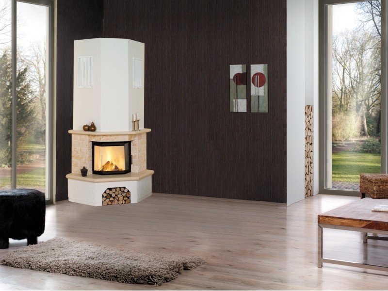 Hark Vermont Kaminofen-Bausatz 8 kW – Marmorverkleidung in Beige, Panoramascheibe und Montagematerial – Bild 2