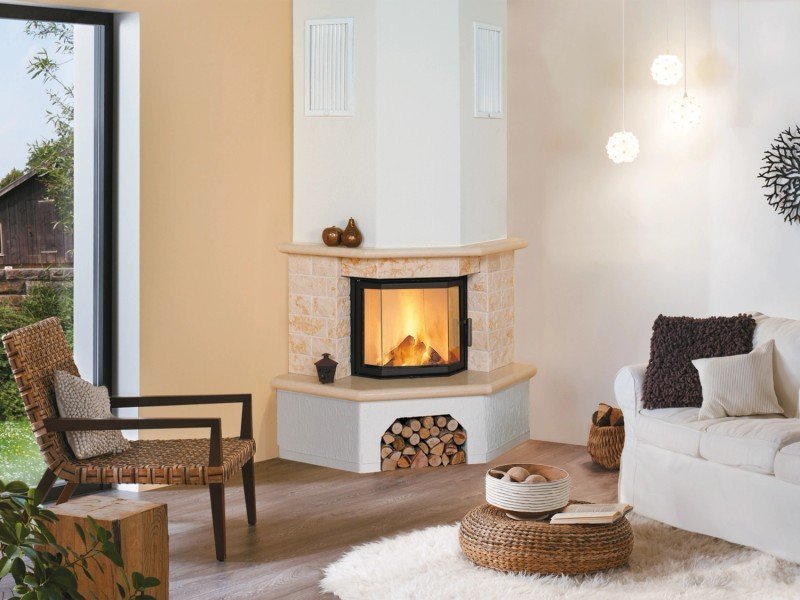Hark Vermont Kaminofen-Bausatz 8 kW – Marmorverkleidung in Beige, Panoramascheibe und Montagematerial – Bild 3
