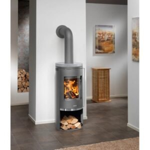 Justus Faro 2.0 runder Kaminofen 6 kW – Stahl mit Speckstein-Abdeckplatte und Dreifach-Luftsystem