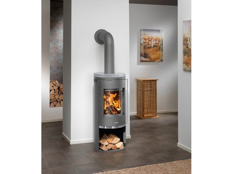 Justus Faro 2.0 runder Kaminofen 6 kW – Stahl mit Speckstein-Abdeckplatte und Dreifach-Luftsystem – Bild 5