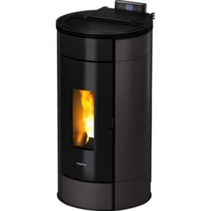 Freepoint Globe Pelletofen 10,5 kW – Stahl Anthrazit mit Automatik und Fernbedienung