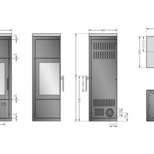 Justus Diego Wärme+ Kaminofen 6 kW – Stahl Schwarz mit Speichersteinen und Dreifach-Luftsystem