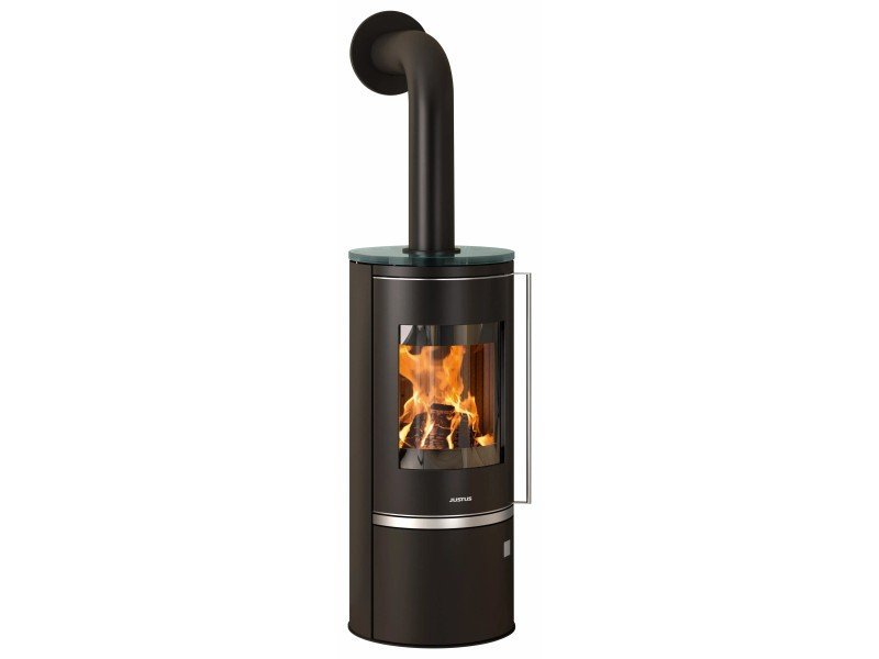 Justus Faro 2.0 Top Kaminofen 6 kW – runder Stahlkorpus mit Glas-Abdeckplatte