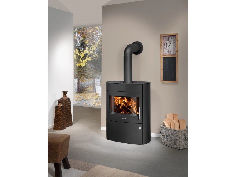 Justus Agero 2.0 Kaminofen 7 kW – breiter Stahl-Kaminofen mit Panoramascheibe – Bild 3