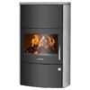 Justus Agero W+ Kaminofen 7 kW – grauer Speckstein mit XXL-Panoramascheibe und Speicherstein
