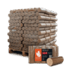 Heizfuxx Nestro XL Red Hartholzbriketts – Großpalette 960 kg mit 96 Gebinden à 10 kg