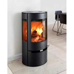 Aduro 9 Kaminofen 8 kW – Stahl Schwarz mit dreiseitiger Glasfront und Aduro-Tronic