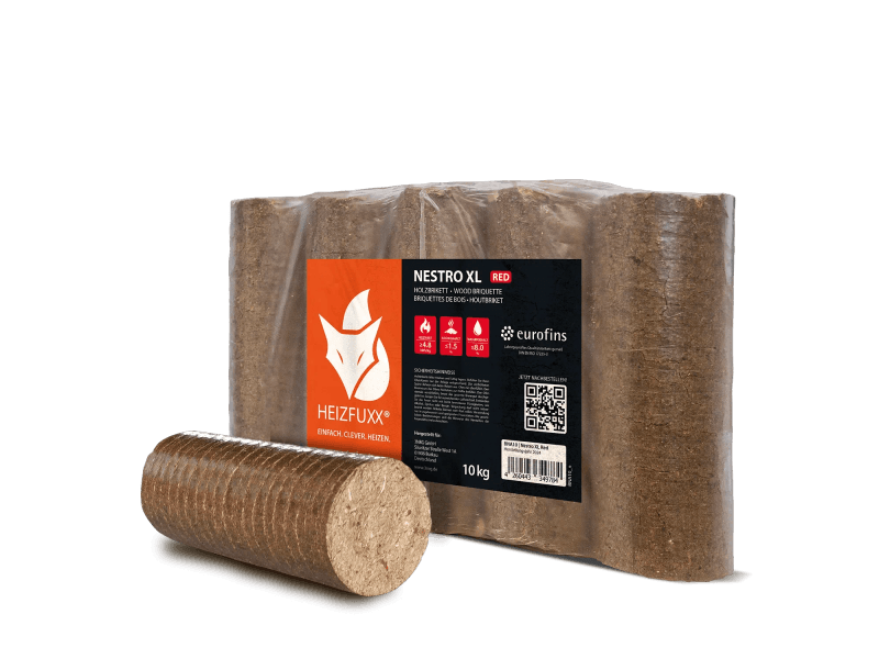 Heizfuxx Nestro XL Red Hartholzbriketts – Großpalette 960 kg mit 96 Gebinden à 10 kg – Bild 3
