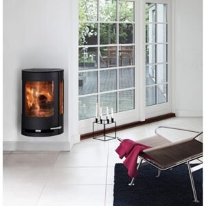 Aduro 9.4 Kaminofen 8 kW – Stahl Schwarz, niedrige Bauform mit gebogener Verglasung