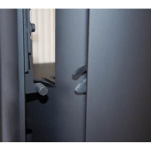 Justus Faro W+ 2.0 Wärmespeicher-Kaminofen 7 kW – Stahl Schwarz mit grauem Speckstein