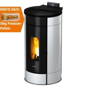 Freepoint Globe Pelletofen 10,5 kW – Stahl Weiß mit Automatik und Fernbedienung