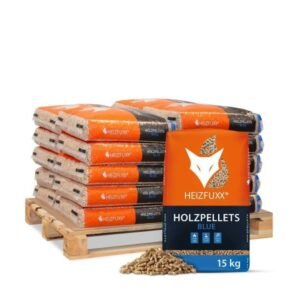 Heizfuxx Blue ENplus A1 Holzpellets aus Weichholz – 2 Säcke à 15 kg, insgesamt 30 kg, aus Kiefernholz
