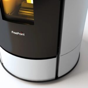 Freepoint Globe Pelletofen 10,5 kW – Stahl Weiß mit Automatik und Fernbedienung