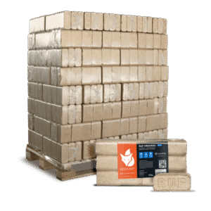 Heizfuxx RUF Original Blue Nadelholzbriketts – 960-kg-Palette, 96 Gebinde à 10 kg, FSC