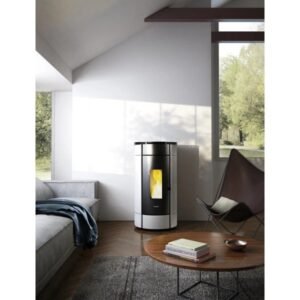 Freepoint Globe Pelletofen 10,5 kW – Stahl Weiß mit Automatik und Fernbedienung