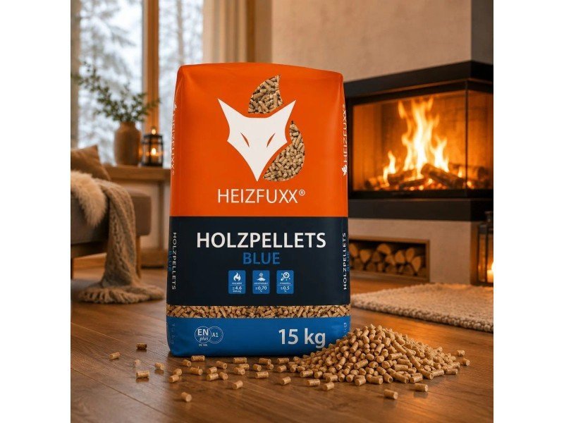 Heizfuxx Blue ENplus A1 Kiefernholzpellets – 300-kg-Palette, 20 Säcke à 15 kg – Bild 5