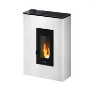 Freepoint Atri Pelletofen 4,9 kW – Metall Weiß, raumluftunabhängig mit Automatik