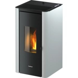 Freepoint Indi Pelletofen 7 kW – Stahl Weiß, Dauerbrand mit Automatik