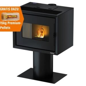 Freepoint Modo Pelletofen 9,3 kW – Stahl Schwarz, minimalistisch mit Fernbedienung