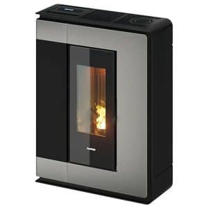 Freepoint Arco Pelletofen 7 kW – Stahl Titangrau, extra flach mit Automatik
