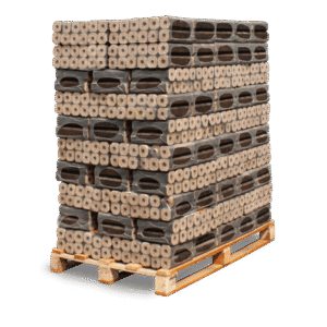 Heizfuxx PiniKay Octagon Hartholzbriketts – Großpalette 960 kg, achteckig mit Zugloch, ENplus A1