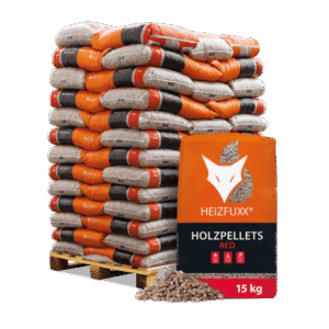 Heizfuxx Red ENplus A1 Hartholzpellets – 975-kg-Palette, 65 Säcke à 15 kg