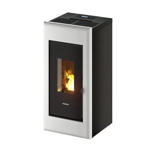 Freepoint One Airtight Pelletofen 7 kW – Stahl Weiß, raumluftunabhängig mit Fernbedienung – Bild 7
