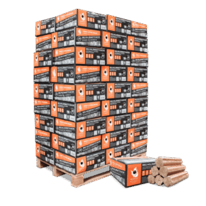 Heizfuxx BBQ-Buchenholzbriketts – Großpalette 972 kg, 54 Gebinde à 18 kg, DIN EN ISO 17225-3