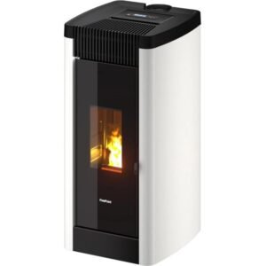 Freepoint STEE Pelletofen 8,5 kW – Stahl Weiß mit WLAN und Gussbrennraum