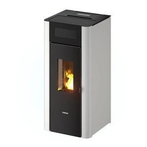 Freepoint Amaranto Pelletofen 8,5 kW – Stahl Weiß, vollautomatisch mit WLAN