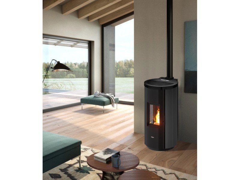 PEGASO Floyd Pelletofen 7,7 kW – Stahlverkleidung Anthrazit mit Automatik – Bild 2