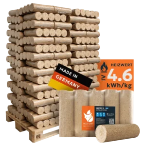 Heizfuxx Nestro XL Blue Holzbriketts aus Nadelholz – Palette 96 × 10 kg (960 kg)
