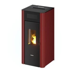 Freepoint Amaranto Pelletofen 8,5 kW – Stahl Bordeaux, vollautomatisch mit WLAN