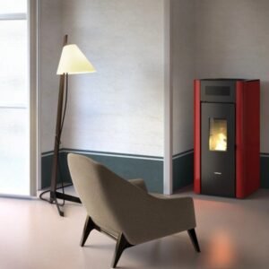 Freepoint Amaranto Pelletofen 8,5 kW – Stahl Bordeaux, vollautomatisch mit WLAN