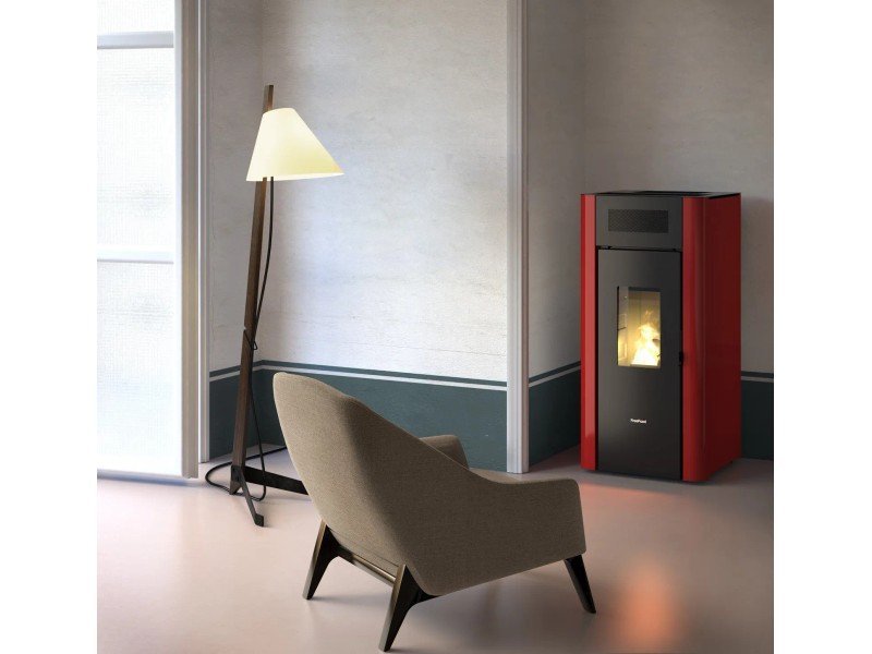 Freepoint Amaranto Pelletofen 8,5 kW – Stahl Bordeaux, vollautomatisch mit WLAN – Bild 2