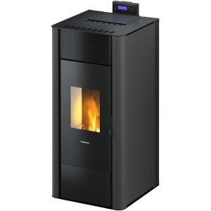 Freepoint Tesis Pelletofen 22,8 kW – Stahl Anthrazit, wasserführend mit Gussbrennraum