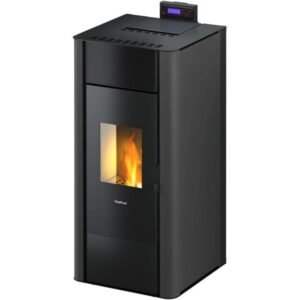 Freepoint Tesis Pelletofen 22,8 kW – Stahl Anthrazit, wasserführend mit Gussbrennraum